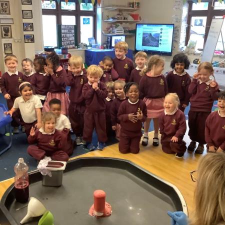 Volcano explorers in Nursery